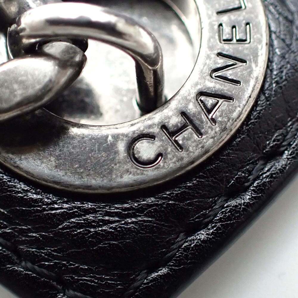 Chanel Matelasse Body Bag, Women's, Black Leather, Coco Mark Waist Bag - Picture 7 of 8